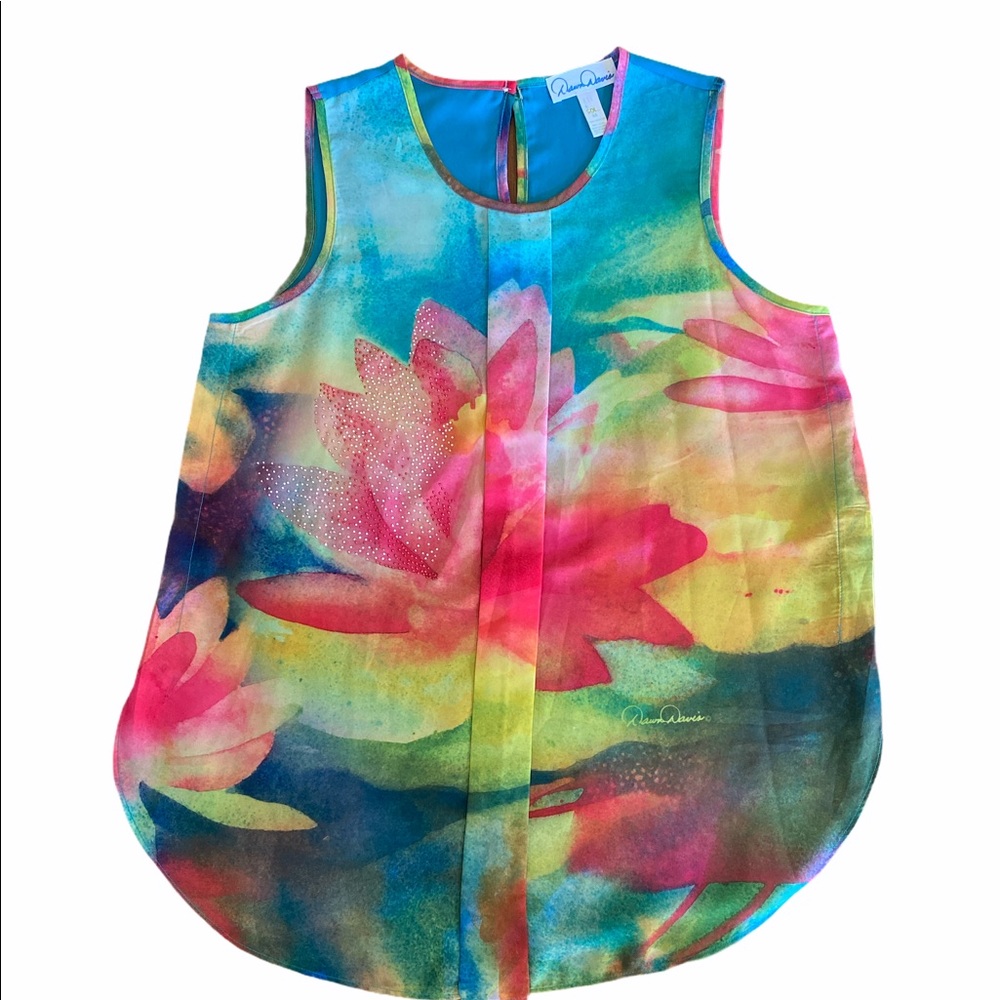 Lightweight Tank Water Lily Dawn Davis Watercolor Tank C